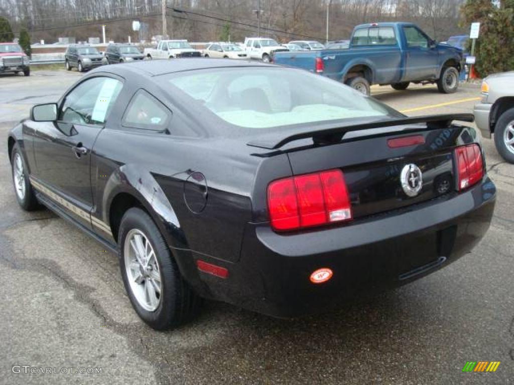 2005 Mustang V6 Deluxe Coupe - Black / Medium Parchment photo #2