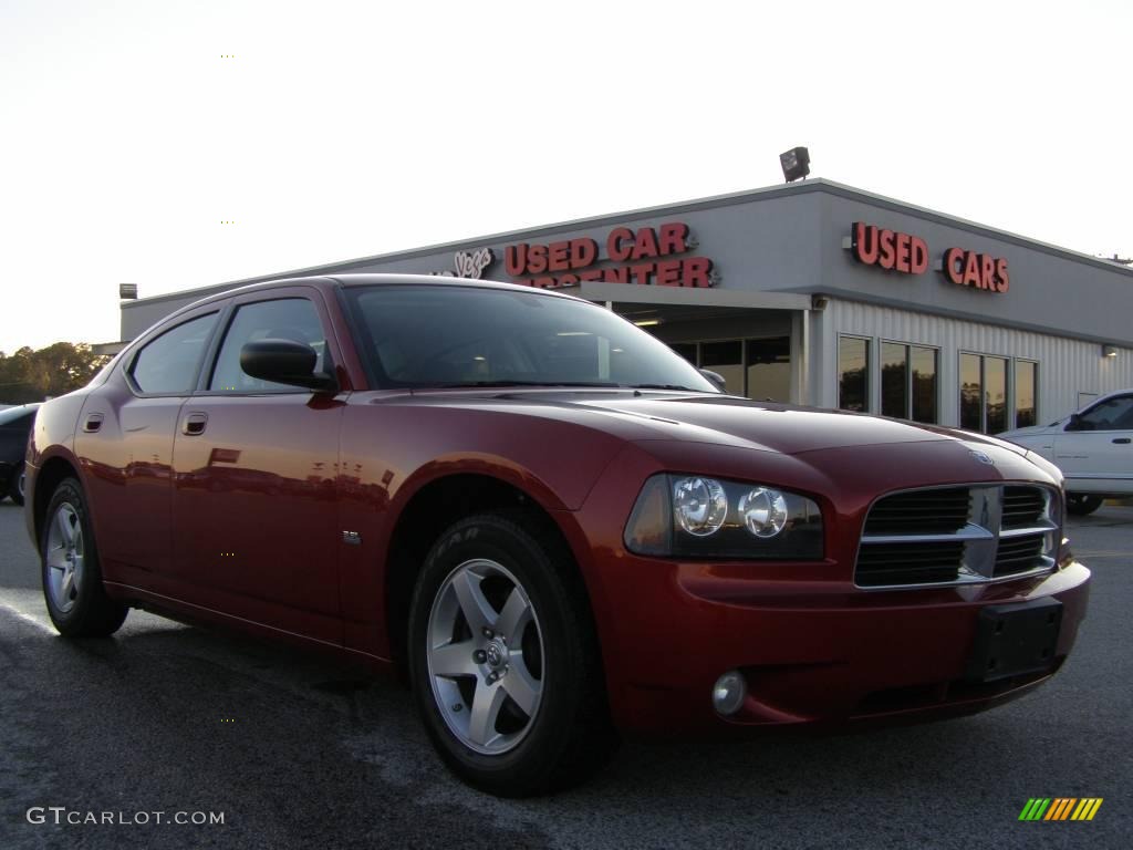 2009 Charger SXT - Inferno Red Crystal Pearl / Dark Slate Gray photo #1