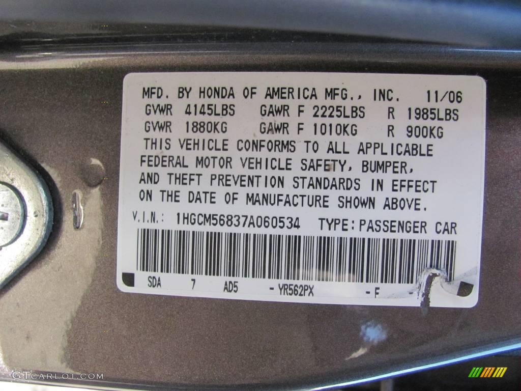 2007 Accord EX-L Sedan - Carbon Bronze Pearl / Ivory photo #19