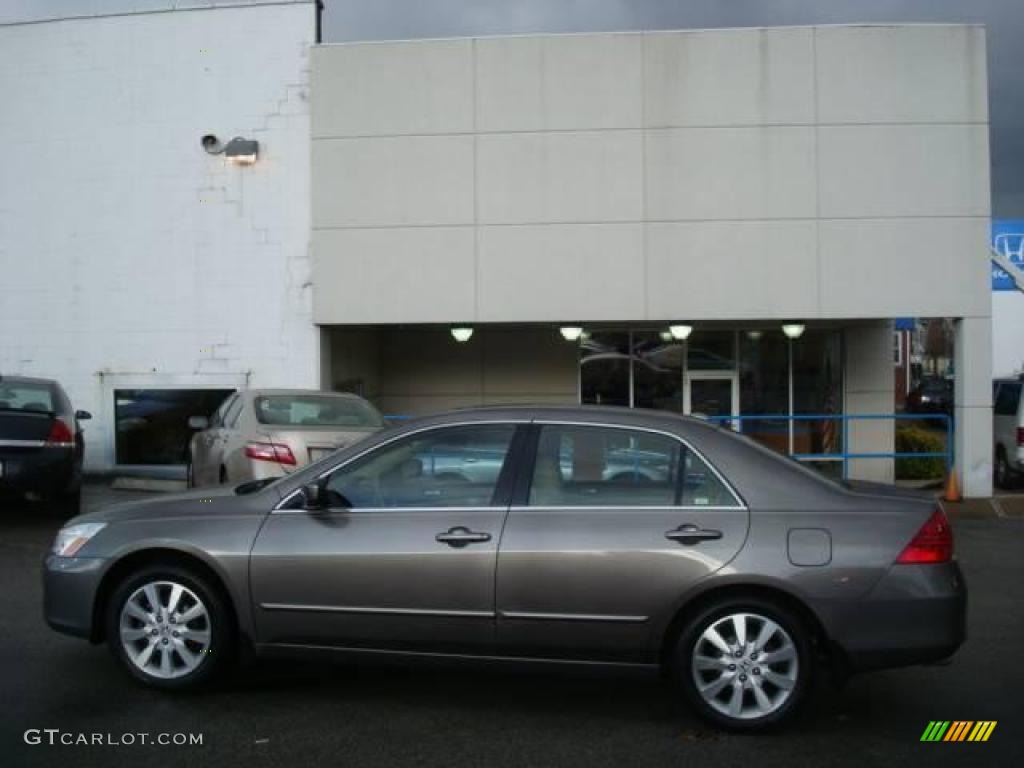 2007 Accord EX-L V6 Sedan - Carbon Bronze Pearl / Ivory photo #1