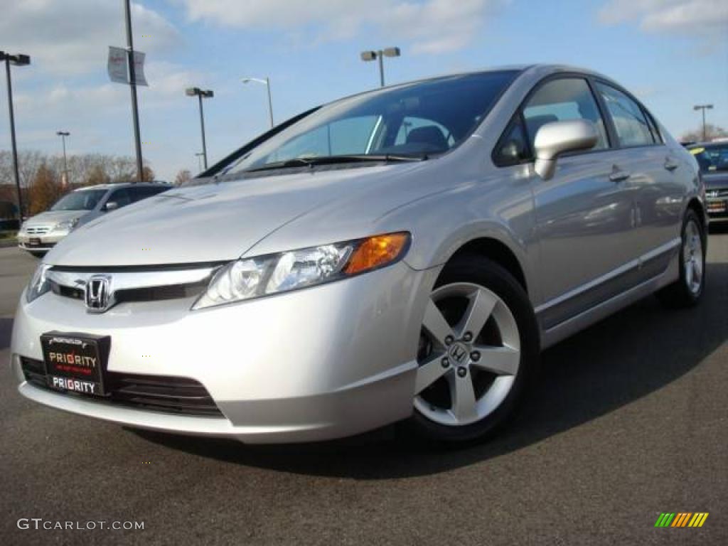 2008 Civic EX Sedan - Alabaster Silver Metallic / Gray photo #1