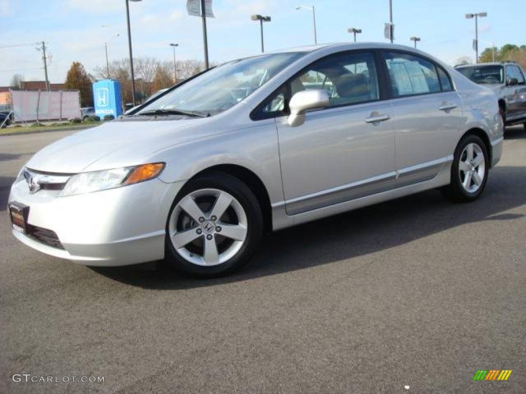 2008 Civic EX Sedan - Alabaster Silver Metallic / Gray photo #2