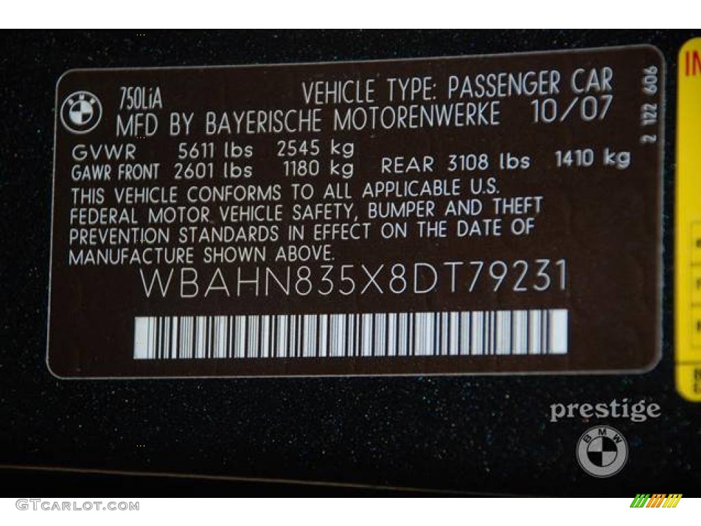 2008 7 Series 750Li Sedan - Jet Black / Beige photo #16