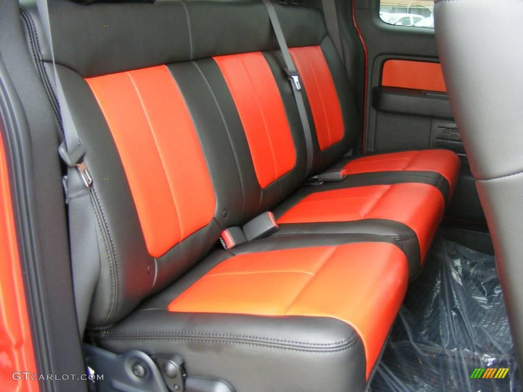 Raptor Black/Orange Interior 2010 Ford F150 SVT Raptor SuperCab 4x4 Photo #23096319
