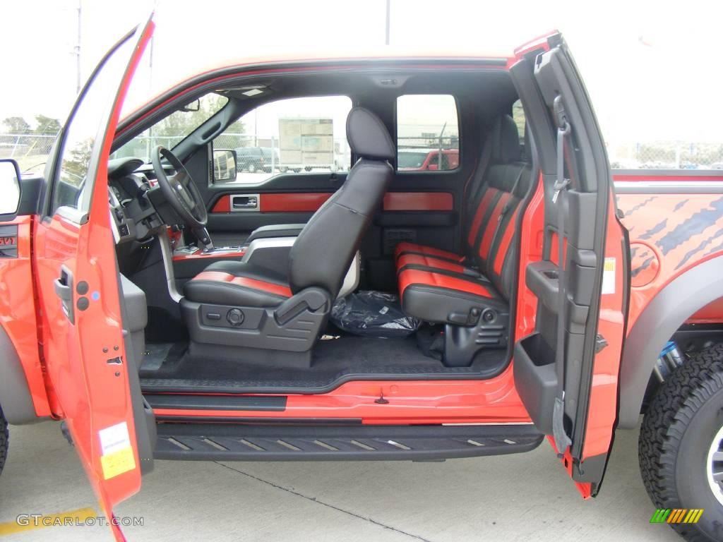 Raptor Black/Orange Interior 2010 Ford F150 SVT Raptor SuperCab 4x4 Photo #23096343