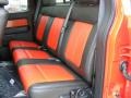 2010 Ford F150 Raptor Black/Orange Interior Rear Seat Photo
