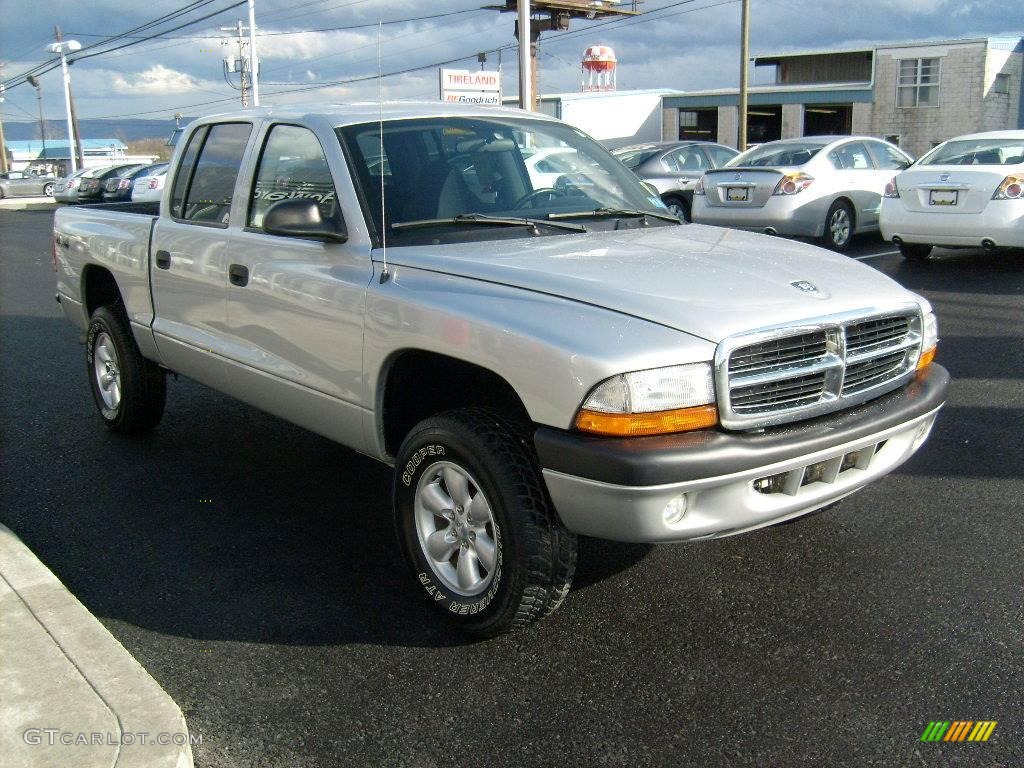 2004 Dakota SXT Quad Cab 4x4 - Bright Silver Metallic / Dark Slate Gray photo #6