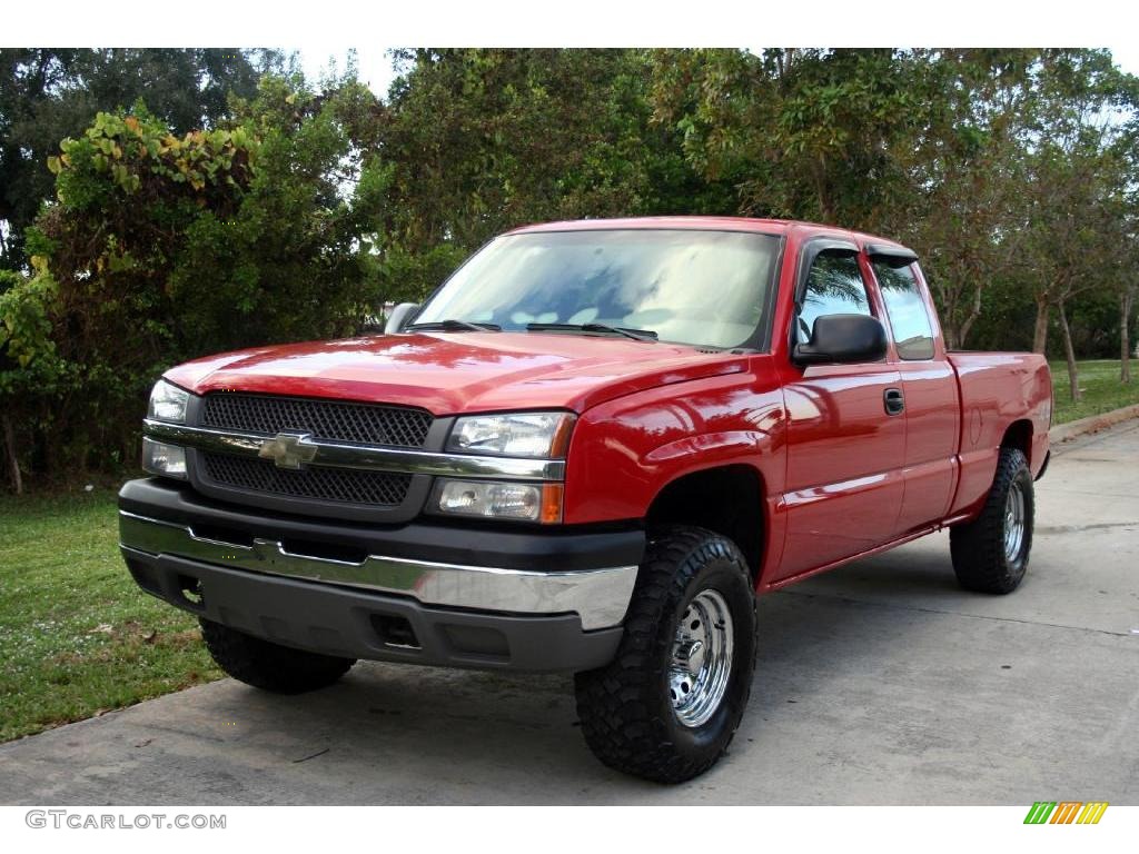 2003 Silverado 1500 Extended Cab 4x4 - Victory Red / Tan photo #1