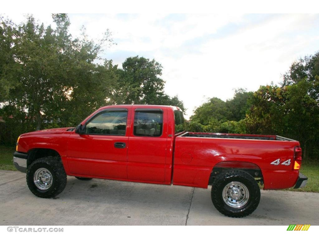 2003 Silverado 1500 Extended Cab 4x4 - Victory Red / Tan photo #4