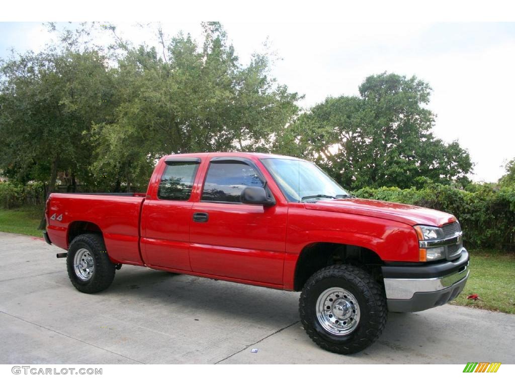 2003 Silverado 1500 Extended Cab 4x4 - Victory Red / Tan photo #16