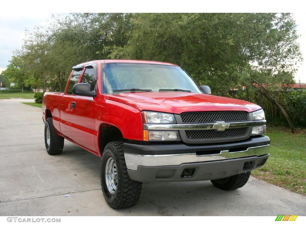 2003 Silverado 1500 Extended Cab 4x4 - Victory Red / Tan photo #17