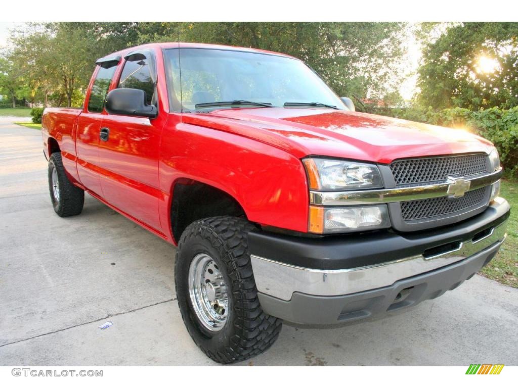 2003 Silverado 1500 Extended Cab 4x4 - Victory Red / Tan photo #21
