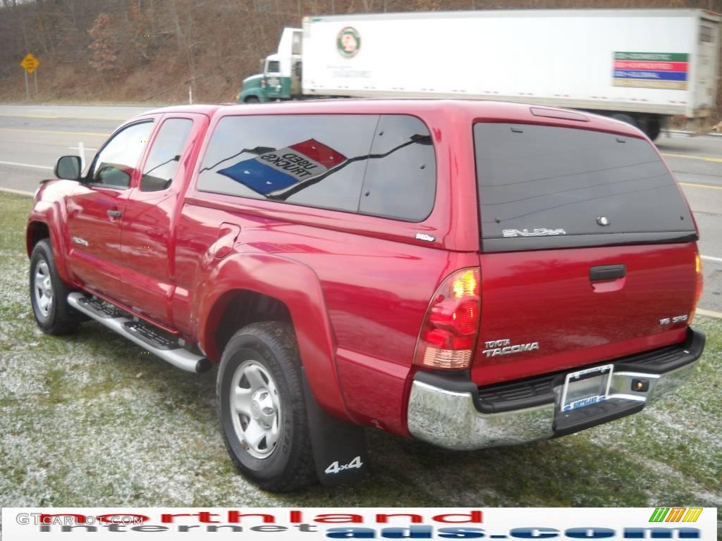 2005 Tacoma V6 Access Cab 4x4 - Impulse Red Pearl / Graphite Gray photo #8