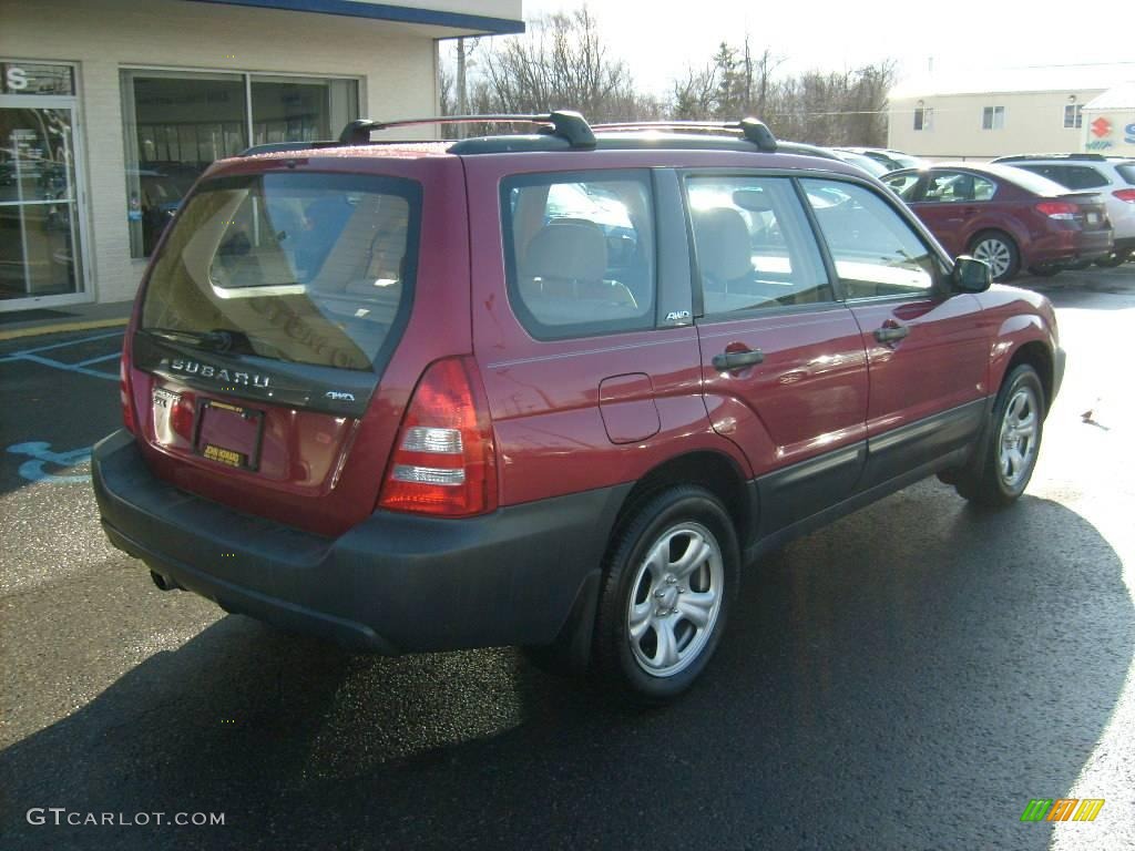 2004 Forester 2.5 X - Cayenne Red Pearl / Beige photo #7