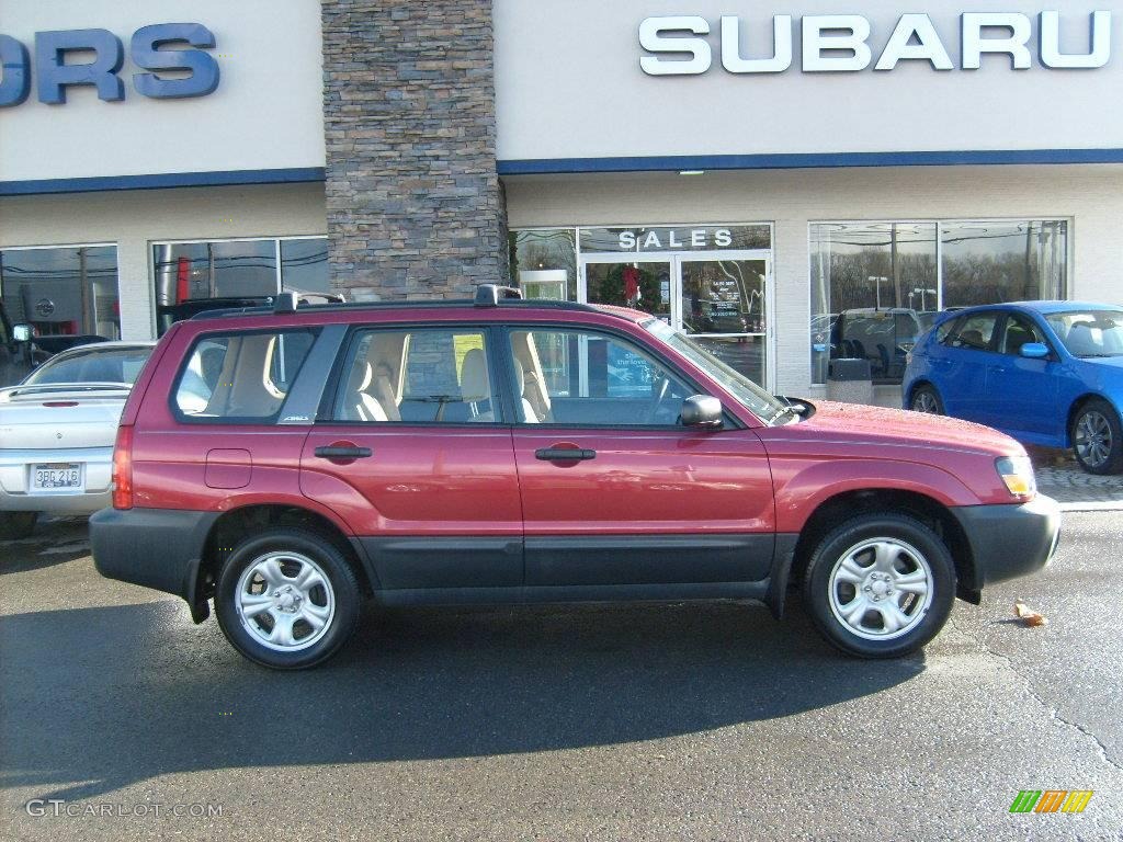 2004 Forester 2.5 X - Cayenne Red Pearl / Beige photo #8