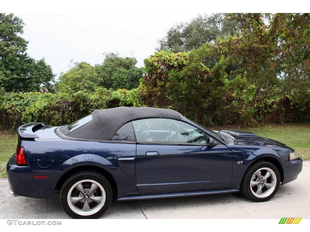 2001 Mustang GT Convertible - True Blue Metallic / Medium Graphite photo #11