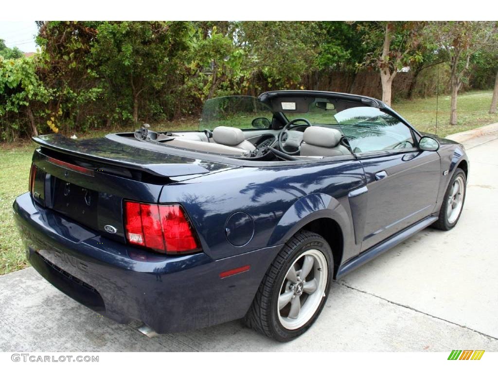 2001 Mustang GT Convertible - True Blue Metallic / Medium Graphite photo #16