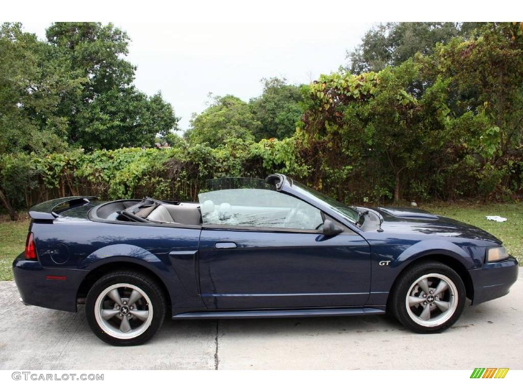 2001 Mustang GT Convertible - True Blue Metallic / Medium Graphite photo #17
