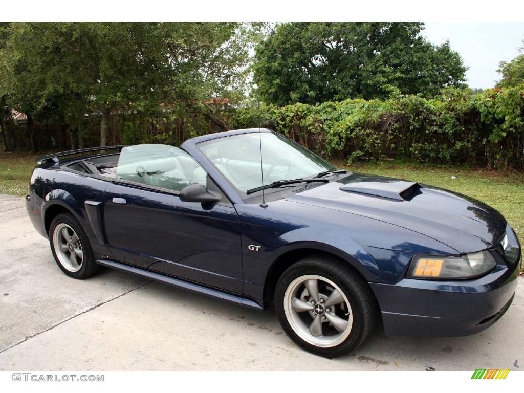 2001 Mustang GT Convertible - True Blue Metallic / Medium Graphite photo #18