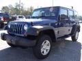 2010 Deep Water Blue Pearl Jeep Wrangler Unlimited Sport 4x4  photo #4
