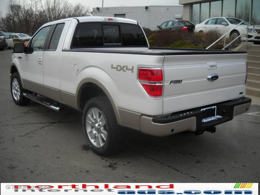 2010 F150 Lariat SuperCab 4x4 - White Platinum Metallic Tri Coat / Tan photo #8