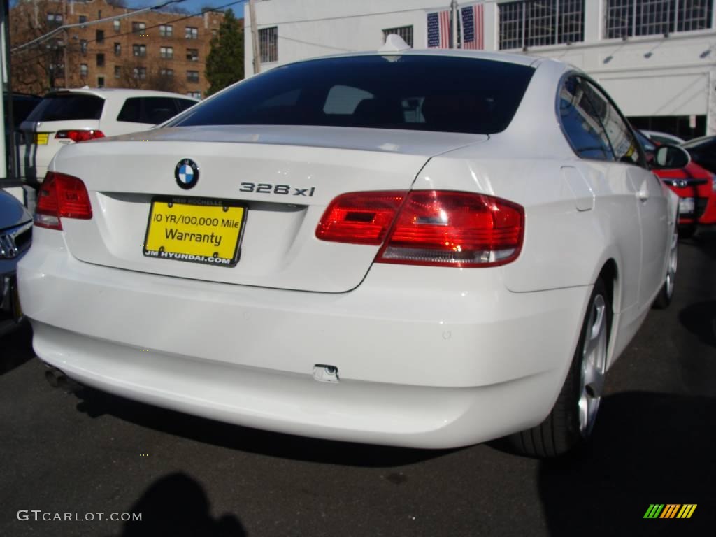 2007 3 Series 328xi Coupe - Alpine White / Coral Red/Black photo #6