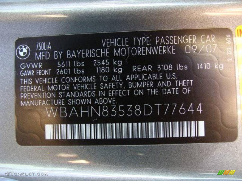 2008 7 Series 750Li Sedan - Sterling Grey Metallic / Flannel Grey photo #26
