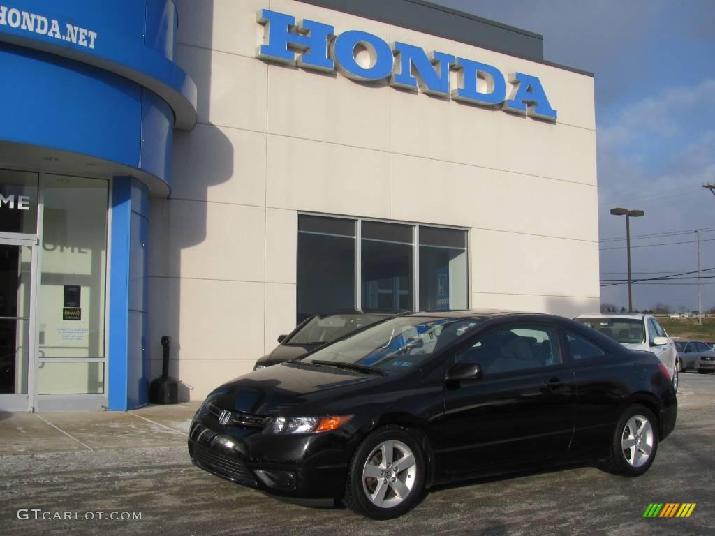 2007 Civic EX Coupe - Nighthawk Black Pearl / Black photo #1