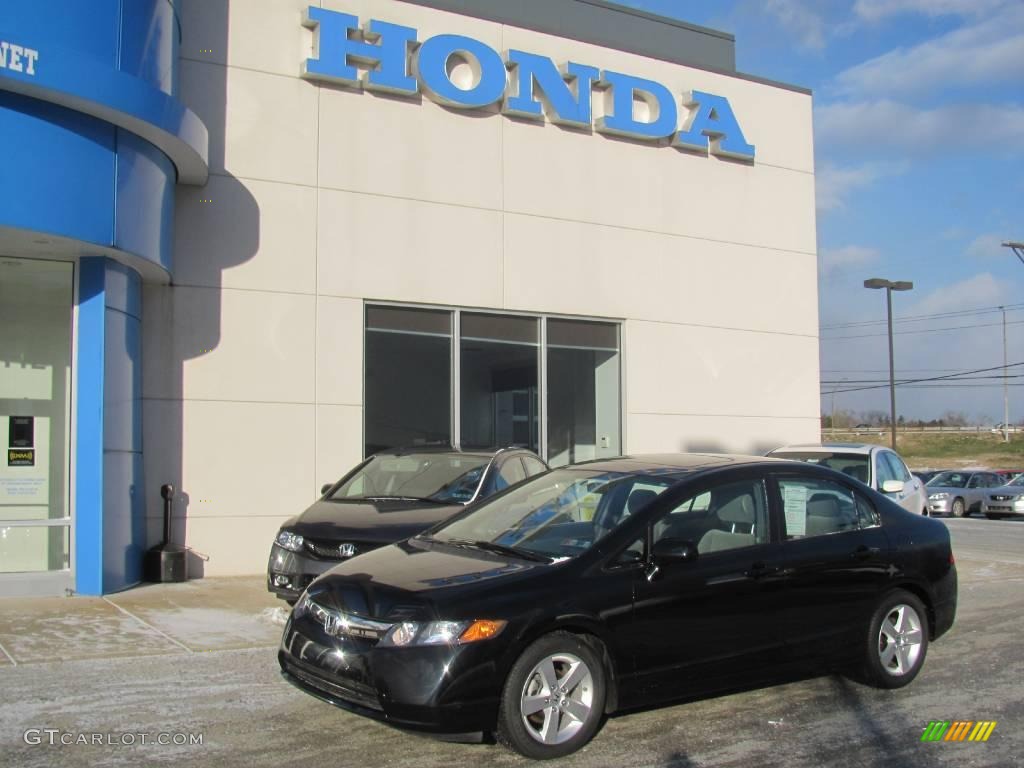 2008 Civic EX Sedan - Nighthawk Black Pearl / Gray photo #1