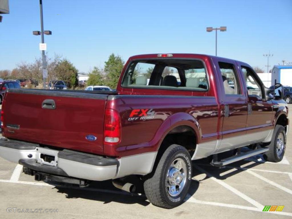 2007 F250 Super Duty XLT Crew Cab 4x4 - Dark Toreador Red Metallic / Medium Flint photo #3