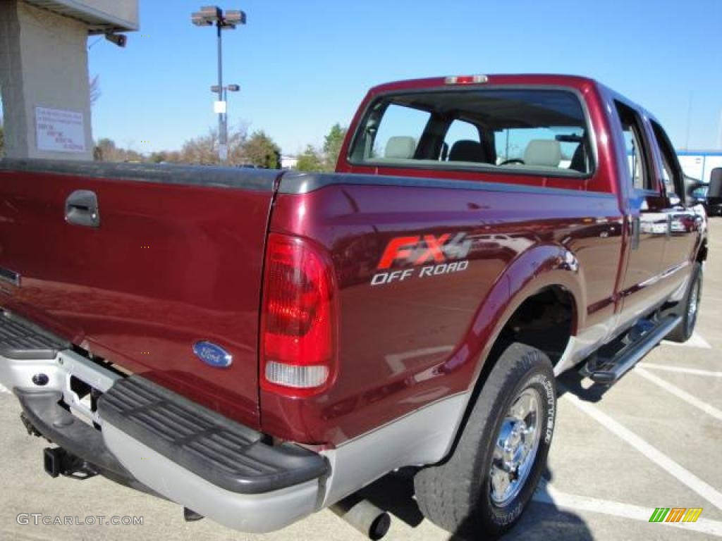 2007 F250 Super Duty XLT Crew Cab 4x4 - Dark Toreador Red Metallic / Medium Flint photo #6