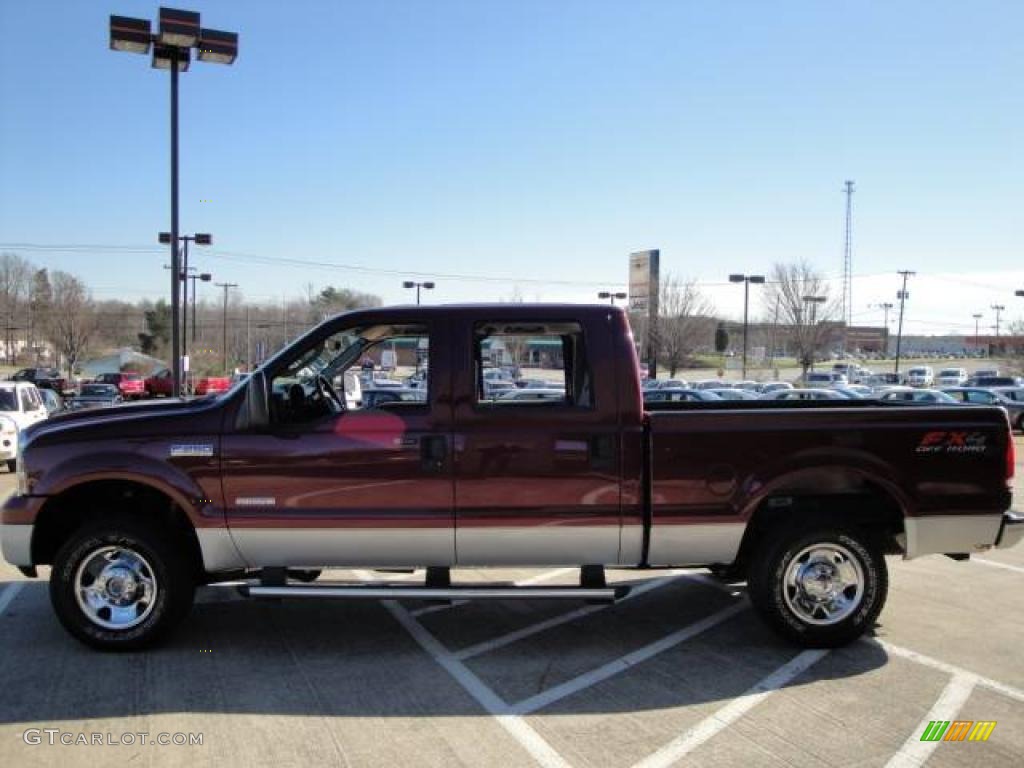 2007 F250 Super Duty XLT Crew Cab 4x4 - Dark Toreador Red Metallic / Medium Flint photo #7