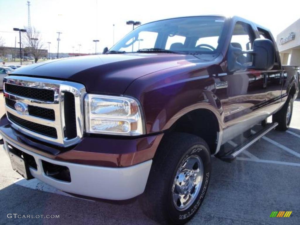 2007 F250 Super Duty XLT Crew Cab 4x4 - Dark Toreador Red Metallic / Medium Flint photo #8