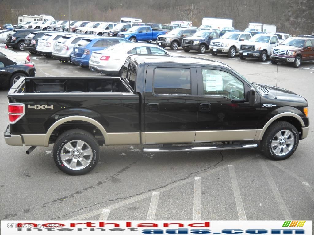 2010 F150 Lariat SuperCrew 4x4 - Tuxedo Black / Medium Stone photo #5