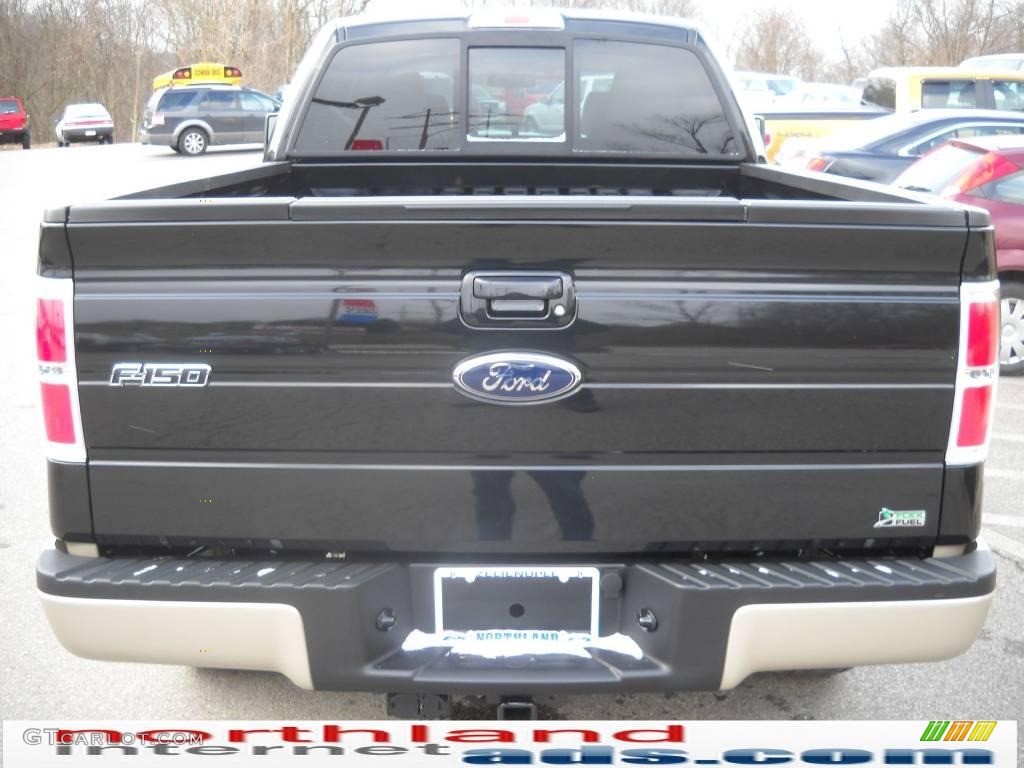 2010 F150 Lariat SuperCrew 4x4 - Tuxedo Black / Medium Stone photo #7