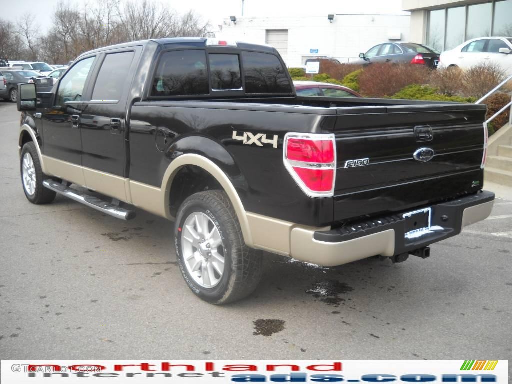 2010 F150 Lariat SuperCrew 4x4 - Tuxedo Black / Medium Stone photo #8