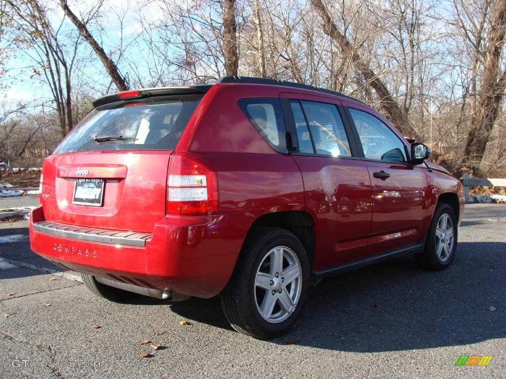 2007 Compass Sport 4x4 - Inferno Red Crystal Pearlcoat / Pastel Slate Gray photo #3