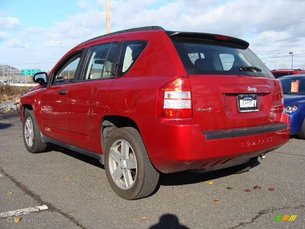 2007 Compass Sport 4x4 - Inferno Red Crystal Pearlcoat / Pastel Slate Gray photo #5