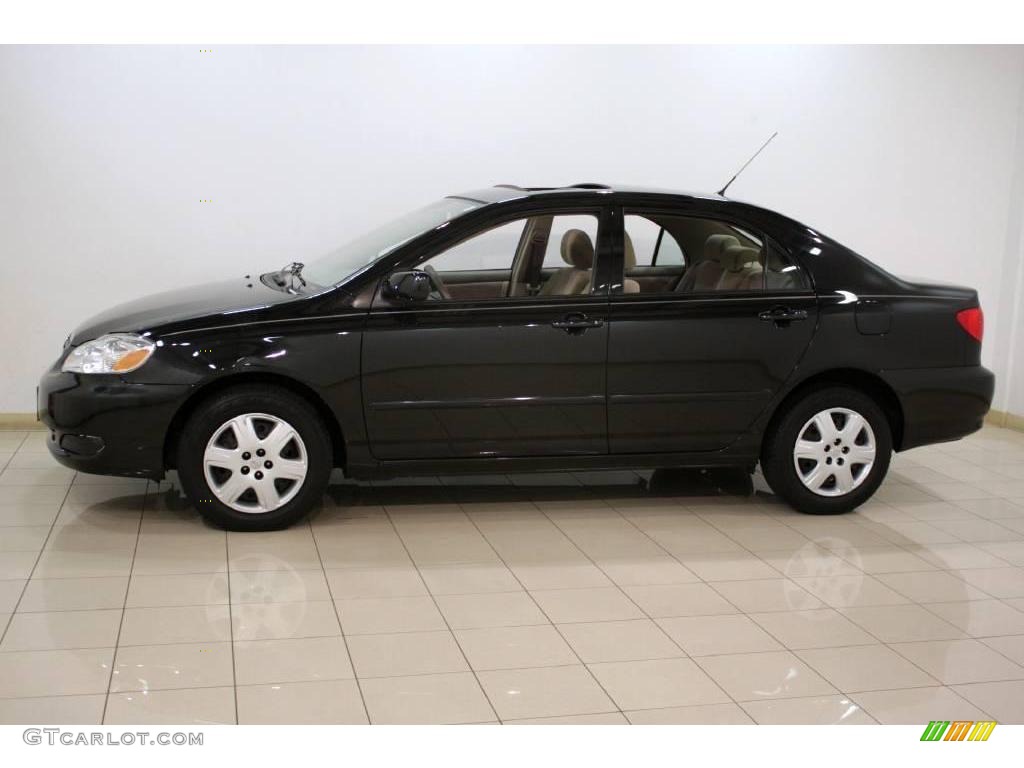 2007 Corolla LE - Black Sand Pearl / Beige photo #4