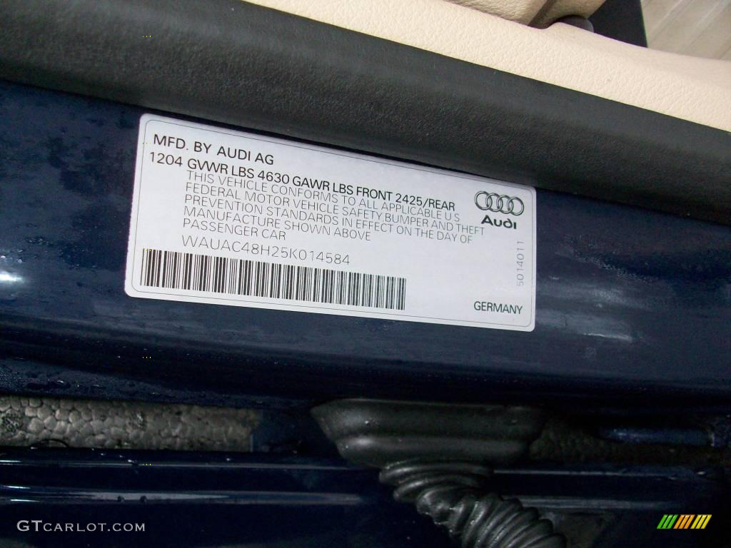 2005 A4 1.8T Cabriolet - Moro Blue Pearl Effect / Beige photo #44