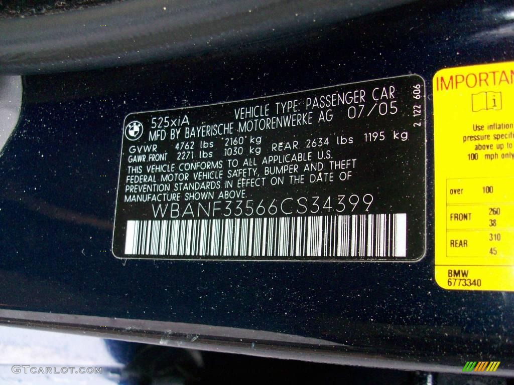 2006 5 Series 525xi Sedan - Monaco Blue Metallic / Beige photo #38