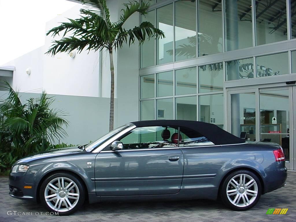 2007 S4 4.2 quattro Cabriolet - Dolphin Grey Metallic / Red photo #2