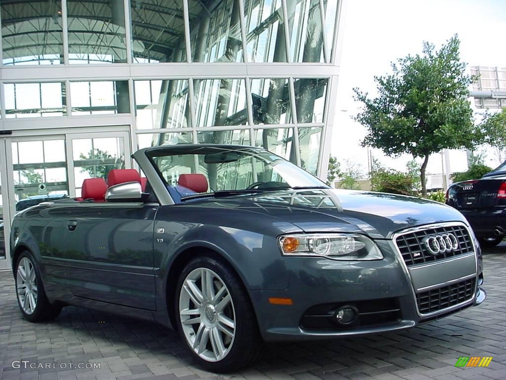 2007 S4 4.2 quattro Cabriolet - Dolphin Grey Metallic / Red photo #7