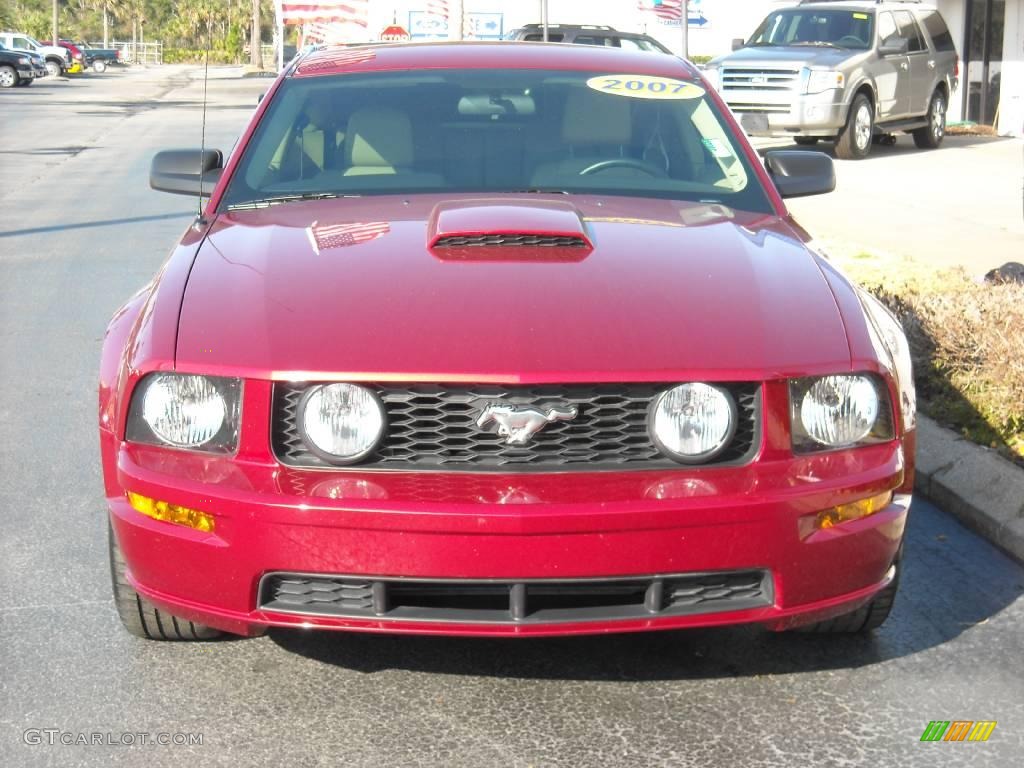 2007 Mustang GT Premium Coupe - Redfire Metallic / Medium Parchment photo #8