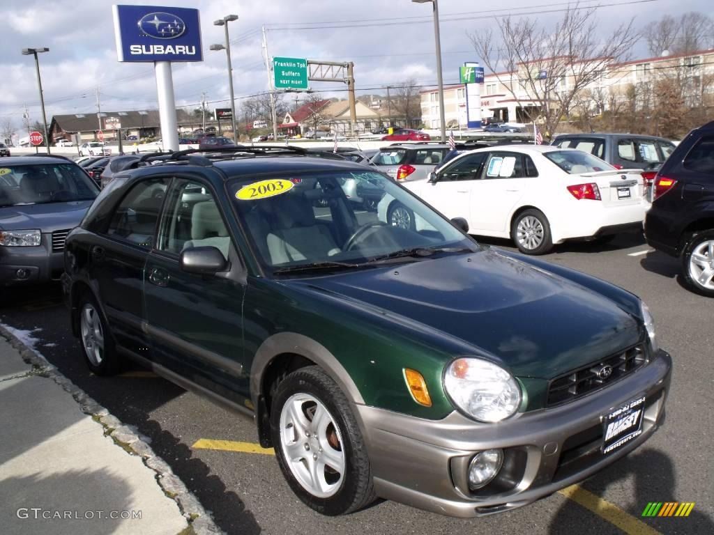 2003 Impreza Outback Sport Wagon - Savanna Green Metallic / Gray photo #6