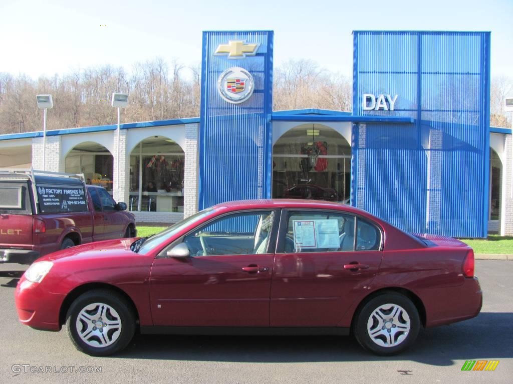 2006 Malibu LS Sedan - Sport Red Metallic / Titanium Gray photo #2