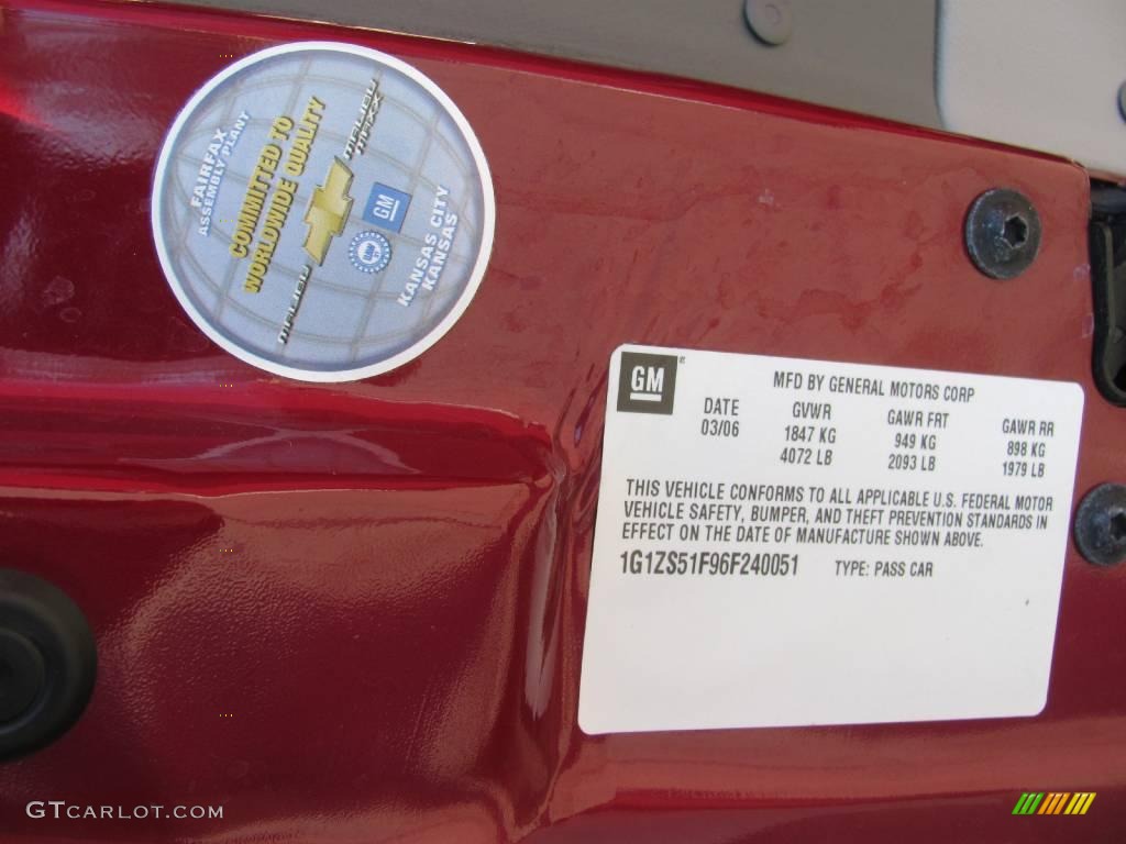 2006 Malibu LS Sedan - Sport Red Metallic / Titanium Gray photo #14