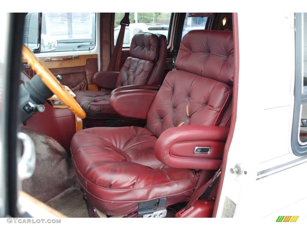 1990 Chevy Van G20 Passenger Conversion - White / Burgundy photo #11
