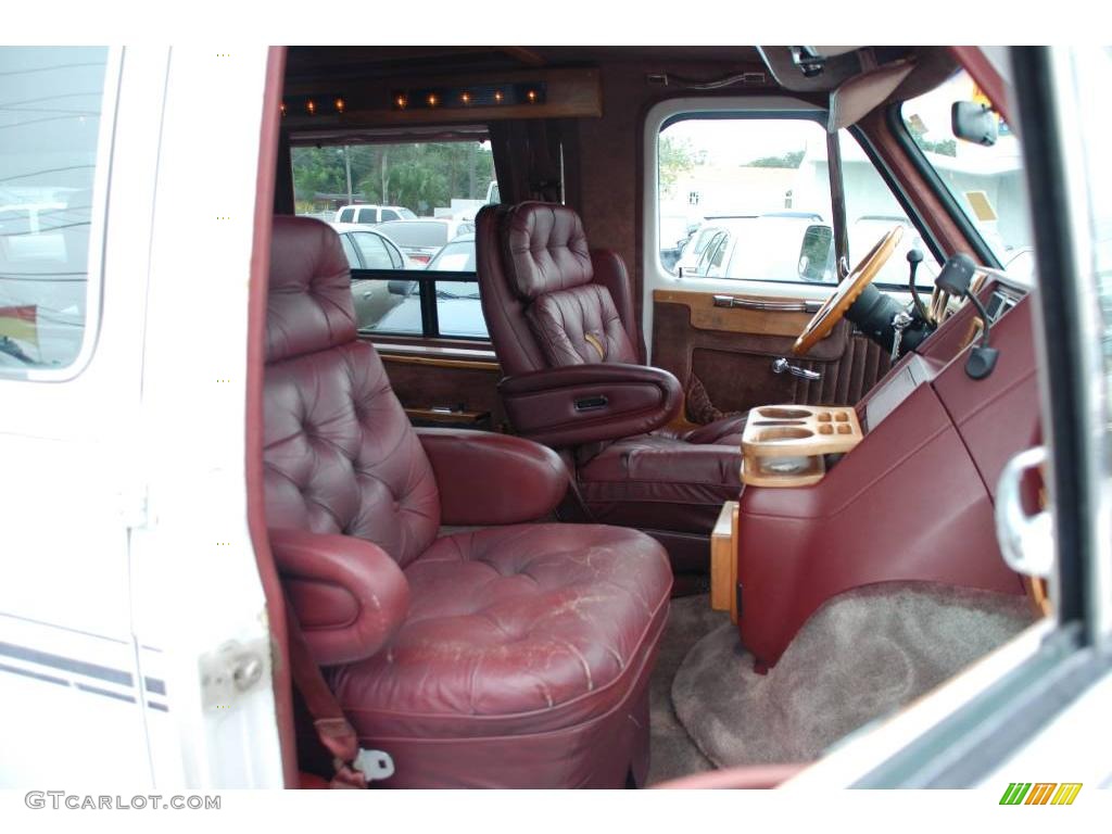 1990 Chevy Van G20 Passenger Conversion - White / Burgundy photo #14