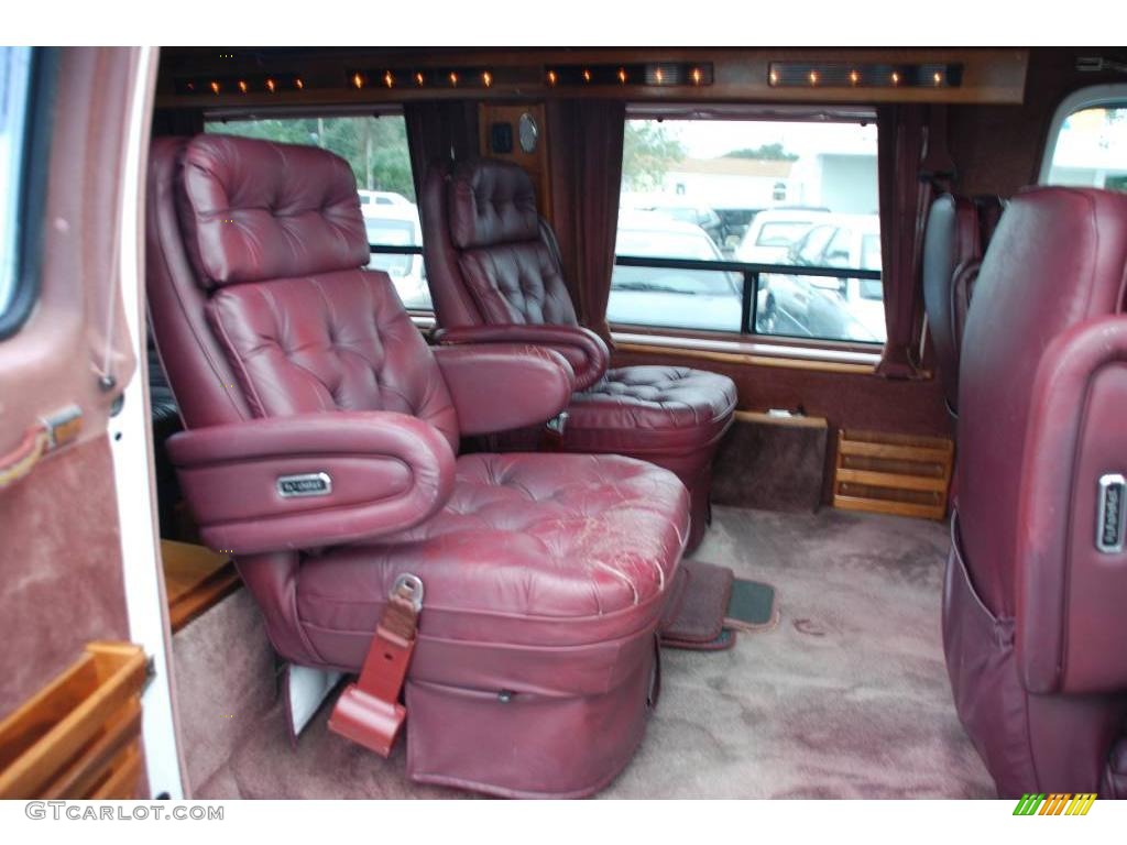 1990 Chevy Van G20 Passenger Conversion - White / Burgundy photo #16